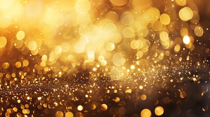 Canvas Print - Glittering golden bokeh, abstract background