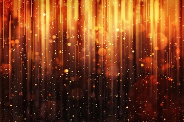 Poster - A vibrant abstract background featuring glowing lines and shimmering particles in warm golden hues, creating a festive atmosphere.
