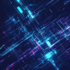 Poster - Vibrant abstract background with luminous lines and patterns, evoking a sense of innovation and technology in a digital universe.