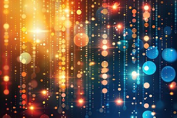 Poster - Vibrant bokeh lights create a mesmerizing background with a mix of warm and cool colors, perfect for festive or celebratory themes.