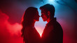 © Galeno - red backlit couple ya paranormal fantasy surrounded mist glowing light