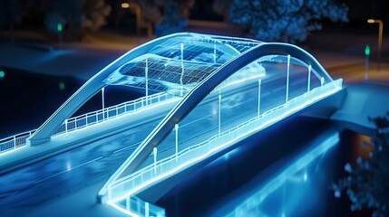 Poster - vision of architecture of a 3d model bridge project