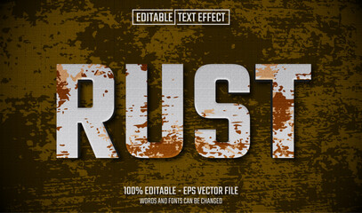 Wall Mural - rust editable text effect