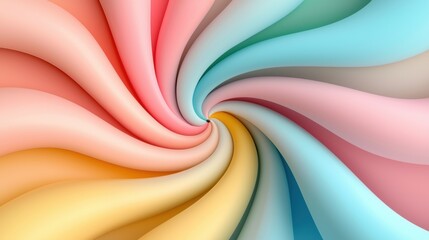 Wall Mural - Colorful Swirl of Soft Pastel Colors in Motion