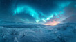 © Design Wave Ai - The Arctic wilderness offers a serene atmosphere with ethereal glow, turquoise and green lights, and icy terrain, perfect for night photography and capturing surreal beauty.