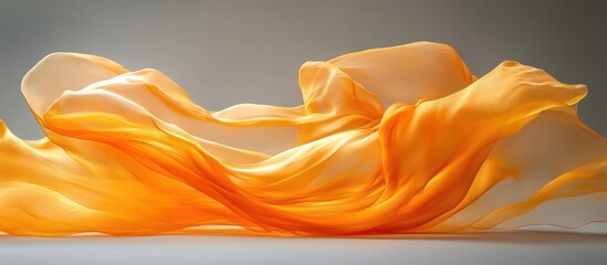 Poster - Abstract background with flowing orange fabric.