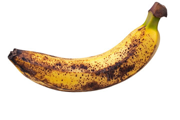 Poster - Ripe banana with a few brown spots ,Isolated on transparent background