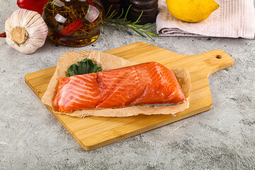 Canvas Print - Piece of cut salmon fillet