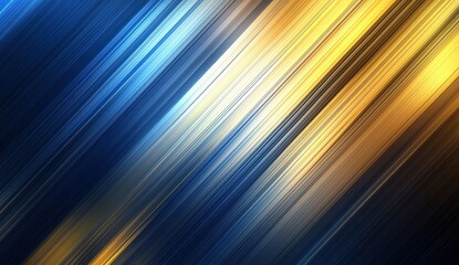 Fototapete - Abstract Blue and Gold Diagonal Light Streaks Background