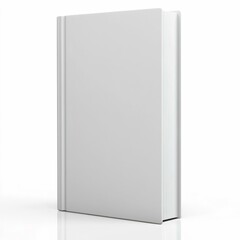 Blank paperback book cover isolated over white background with reflection. 3D rendering.