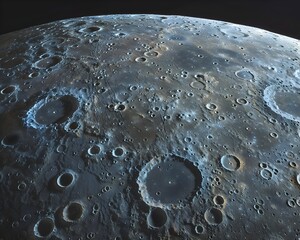 Wall Mural - Detailed Topographical Map of the Lunar Surface Highlighting Craters and Sites