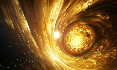 Wall Mural - Golden Vortex in Space