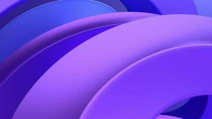 Wall Mural - Abstract animation, purple and blue shapes, background design, 4k seamless looping video, 3d render