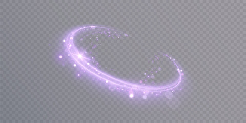Leinwandbilder - Shiny purple glowing sparkling spiral with magical vector effect of magical sparkling dust particles. Glow effect for game interface design.