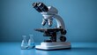 © practice  - Microscope and laboratory equipment biology and science concept