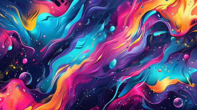 Multi-colored paints, colorful background in full screen