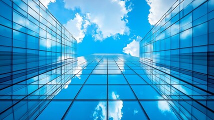 Poster - The sky is blue and the clouds are white