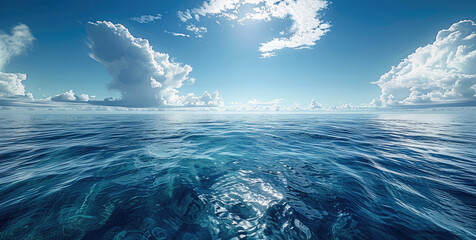 Poster - Deep blue ocean and sun rays filtering through.