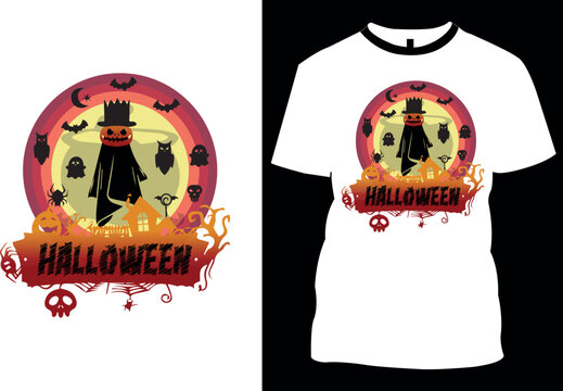 Halloween Scary T Shirt Design Template for Happay Halloween