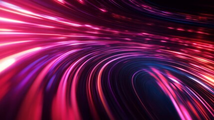 3d render, abstract background with curvy neon lines. Trendy wallpaper with colorful spectrum