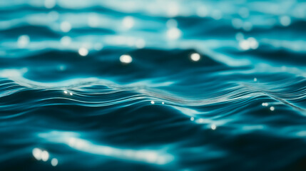 Summer seascape beautiful waves, blue sea water in sunny day. Top view close up. Sea aerial view, amazing tropical nature background. Beautiful bright sea with waves splashing 