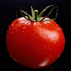 Ripe tomato drop wet with freshness on isolated background
