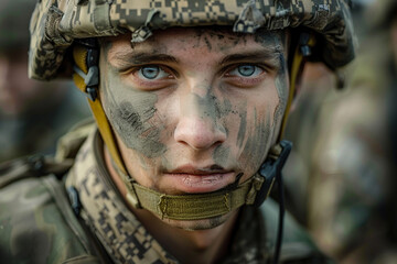 Leinwandbilder - Generative ai photo of military officer war battlefield