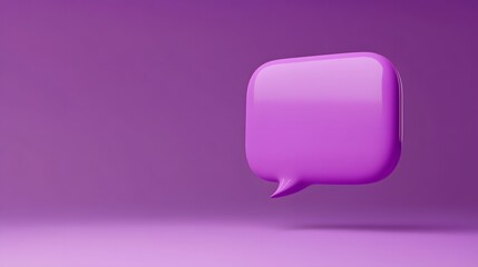 Blank Message Notification. Violet Speech Bubble. Social Media Concept and Online Communication. 3d rendering. 