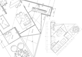 Floor plan designed building on the drawing.