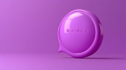 Blank Message Notification. Violet Speech Bubble. Social Media Concept and Online Communication. 3d rendering. 