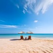 © Parichart - Tropical Beach with Umbrellas and Chairs on a Sunny Day