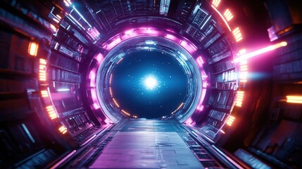 Poster - A tunnel with a bright light in the middle