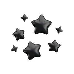 Wall Mural - vector 3d black sparkling star composition on white background. cute realistic cartoon 3d starry con