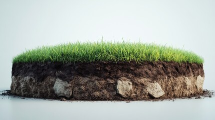 The image depicts a close-up view of the roots of grass in a soil bed. It showcases the natural growth process and structure of vegetation, emphasizing the importance of healthy roots