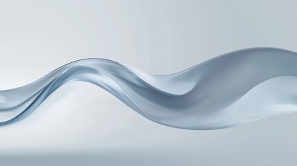 Poster - Single blue wave flows gracefully across a white background, creating a sense of elegance and movement. The smooth curves and subtle gradients evoke a feeling of tranquility and sophistication