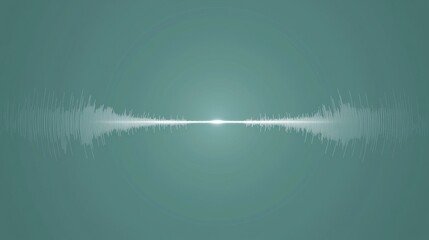Poster - Bright white sound wave vibrates on a deep green background, embodying digital communication with energy and rhythm