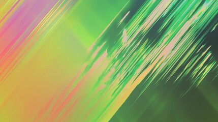 Poster - Colorful diagonal lines blend together in a mesmerizing abstract background with green and pink hues, perfect for adding a modern touch to any project
