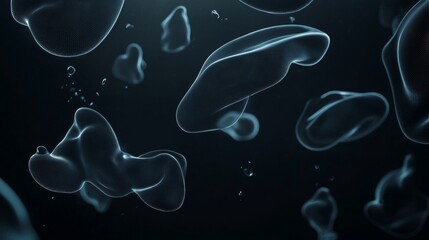 Poster - Abstract blue plexus structure with connected lines and dots floating on a dark background. Perfect for any project that requires a futuristic and technological look