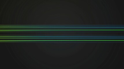 Poster - Graceful bright green and blue lines move across a dark gray background, creating a dynamic and mesmerizing effect. Perfect for futuristic wallpapers