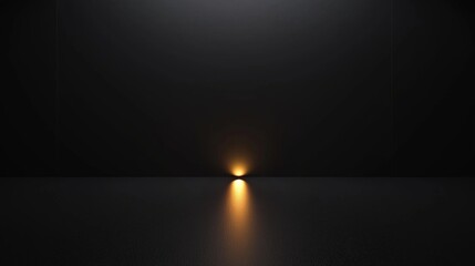 Wall Mural - single light source shines in a dark room, illuminating the space with a soft glow and creating a mo