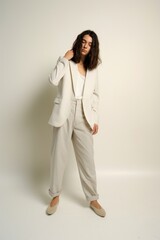 Wall Mural - suit studio shot outerwear hairstyle.