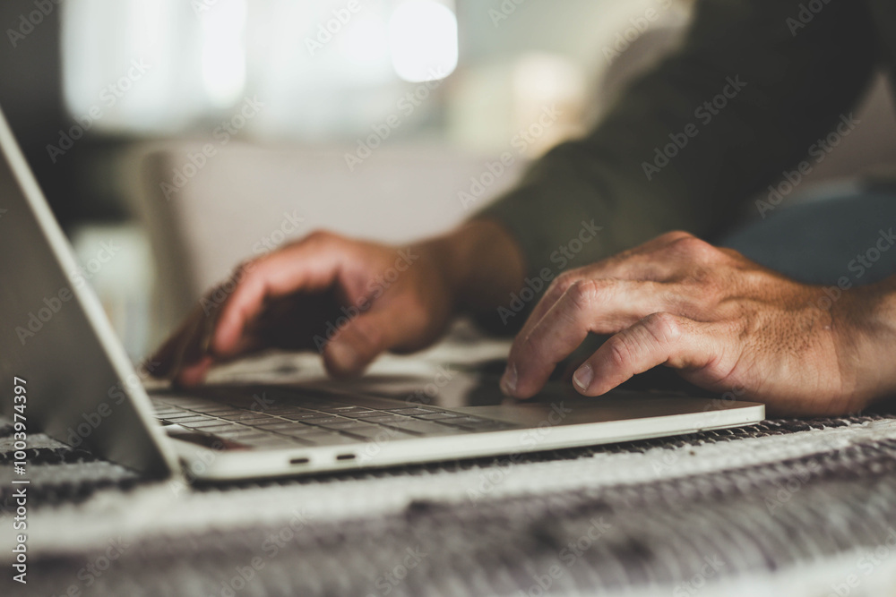 work using computer hand typing laptop keyboard contact us.student ...