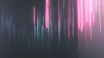 Poster - Captivating pink and blue light trails on dark background, evoking motion and innovation. Ideal for modern projects on communication, data, and internet