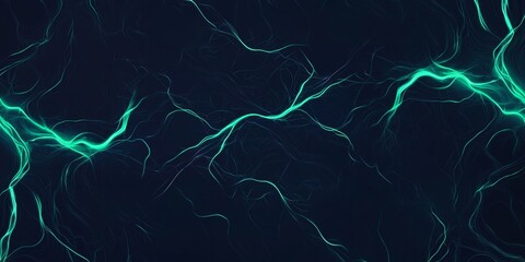 Poster - Green glowing lines are flowing on a dark background, creating a futuristic and abstract design, perfect for any project that needs a touch of elegance