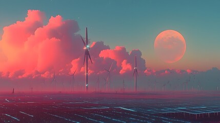 Poster - A modern futuristic cityscape with solar panels reflecting the sun s bright vibrant light patterns onto the ground below showcasing sustainable energy and a clean renewable future