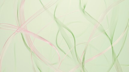 Poster - Green and pink lines are intertwining and creating a beautiful abstract background with a sense of elegance and sophistication