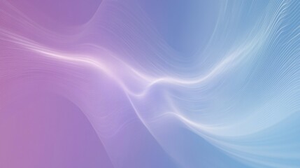 Poster - Elegant white waves create a modern abstract background with blue and purple gradient, perfect for business presentations and web banners