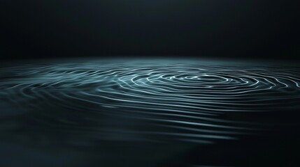 Poster - Abstract background with glowing blue waves forming a modern futuristic pattern of concentric circles spreading out from the center