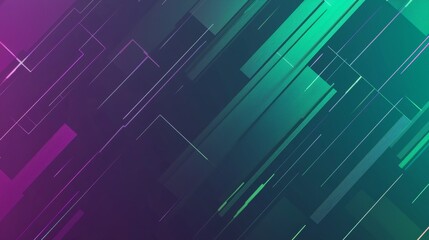 Poster - Vibrant green and purple shapes move energetically in this abstract background, perfect for tech, music, or modern designs