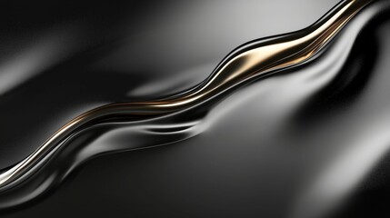 Poster - Abstract black and gold liquid metal background flowing like a wave. Perfect for any project that requires a touch of luxury and sophistication